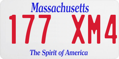 MA license plate 177XM4