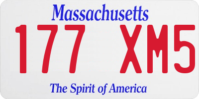 MA license plate 177XM5