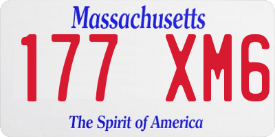 MA license plate 177XM6