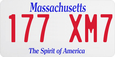 MA license plate 177XM7