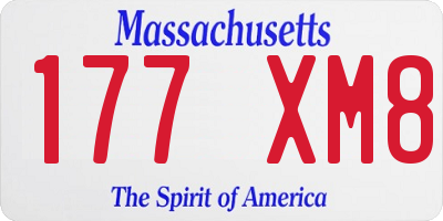 MA license plate 177XM8