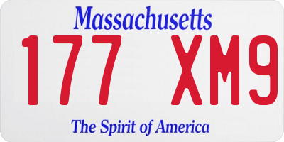 MA license plate 177XM9