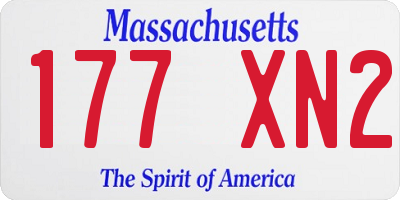 MA license plate 177XN2