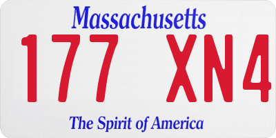MA license plate 177XN4