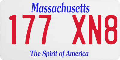 MA license plate 177XN8
