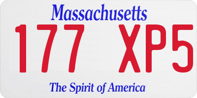MA license plate 177XP5