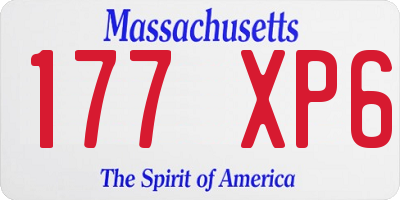 MA license plate 177XP6