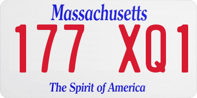 MA license plate 177XQ1