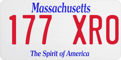 MA license plate 177XR0