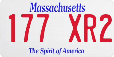 MA license plate 177XR2