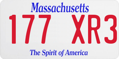 MA license plate 177XR3