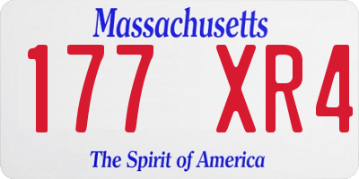 MA license plate 177XR4