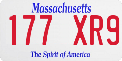 MA license plate 177XR9