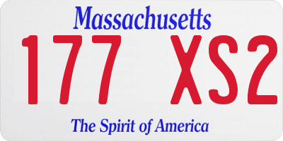 MA license plate 177XS2