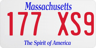 MA license plate 177XS9