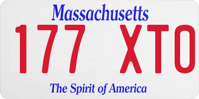 MA license plate 177XT0