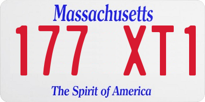 MA license plate 177XT1