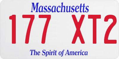 MA license plate 177XT2