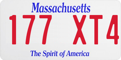 MA license plate 177XT4