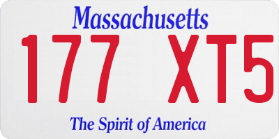 MA license plate 177XT5