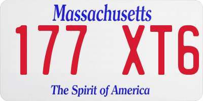 MA license plate 177XT6
