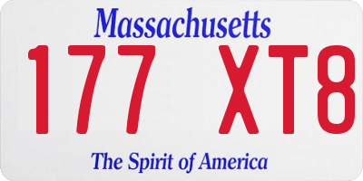 MA license plate 177XT8