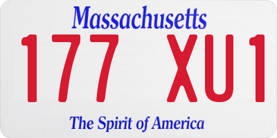 MA license plate 177XU1