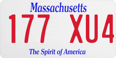 MA license plate 177XU4