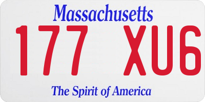 MA license plate 177XU6