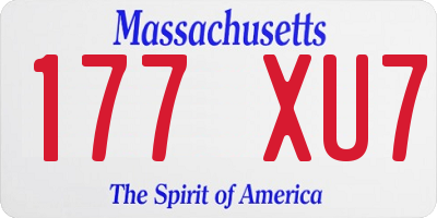 MA license plate 177XU7