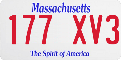 MA license plate 177XV3