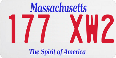 MA license plate 177XW2
