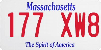 MA license plate 177XW8