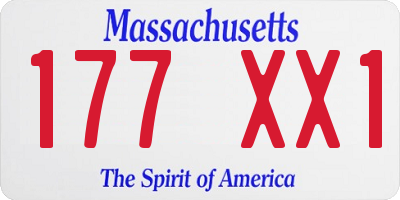 MA license plate 177XX1