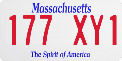 MA license plate 177XY1