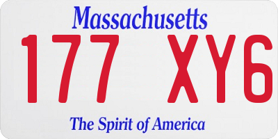 MA license plate 177XY6