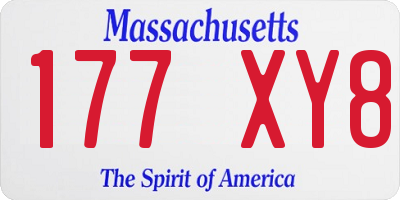 MA license plate 177XY8