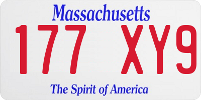 MA license plate 177XY9