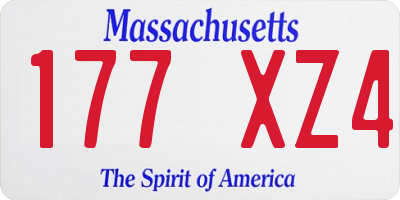 MA license plate 177XZ4