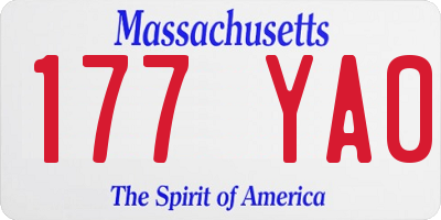 MA license plate 177YA0