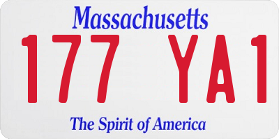 MA license plate 177YA1