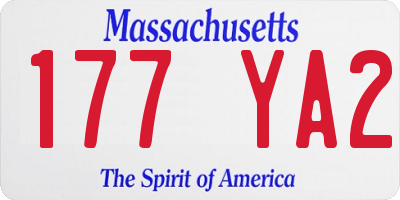 MA license plate 177YA2