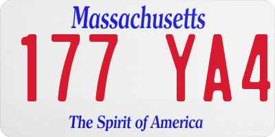 MA license plate 177YA4