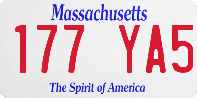 MA license plate 177YA5