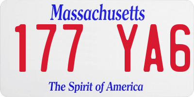 MA license plate 177YA6