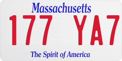 MA license plate 177YA7