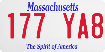 MA license plate 177YA8
