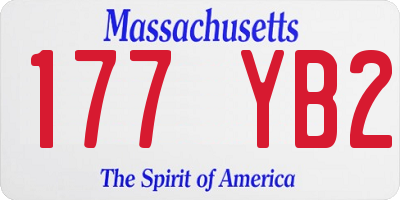 MA license plate 177YB2