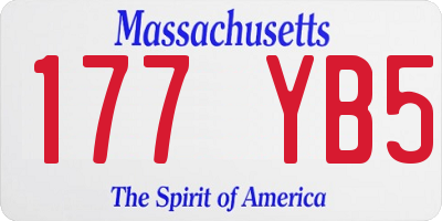 MA license plate 177YB5