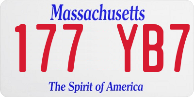 MA license plate 177YB7